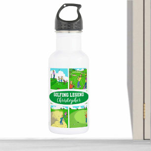 Four funny Golf themed Cartoons 532 Ml Water Bottle