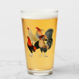 Four Gamecocks Glass