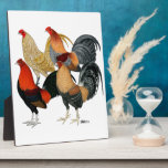 Four Gamecocks Plaque<br><div class="desc">Game fowl have an association with mankind going back thousands of years.  These handsome dudes are truly gorgeous critters.</div>