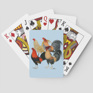 Four Gamecocks Playing Cards