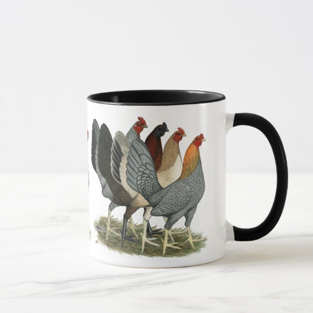 Four Gamefowl Hens Mug (Right)