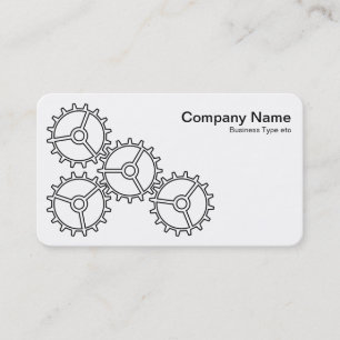 Four Gears II - Black and White = Grey Back Business Card