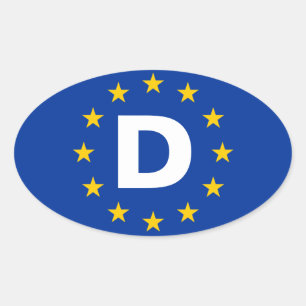 FOUR Germany "D" European Union Flag Oval Sticker