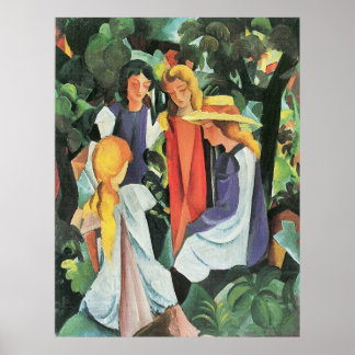 Four girls by August Macke Poster