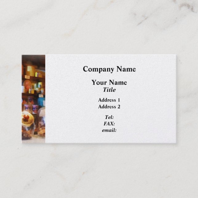 Four Glass Candy Jars Business Card (Front)