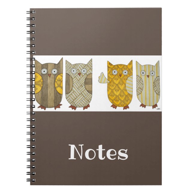 Four Gold Owls Notebook (Front)