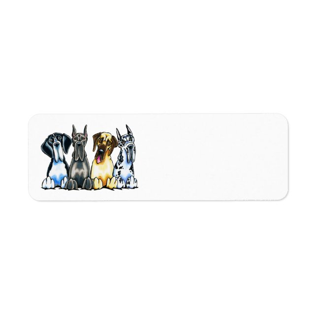 Four Great Danes Return Address Label (Front)