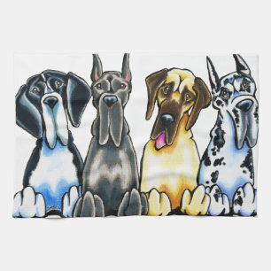 Four Great Danes Tea Towel