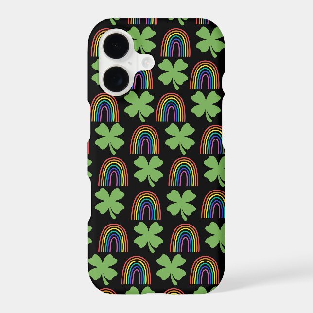 Four Green Leaf Clovers with Rainbows Pattern (Back)