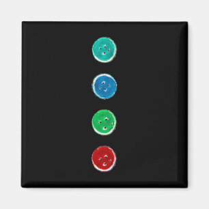 Four Groovy Buttons Blue Cat Fun Halloween Custom Magnet