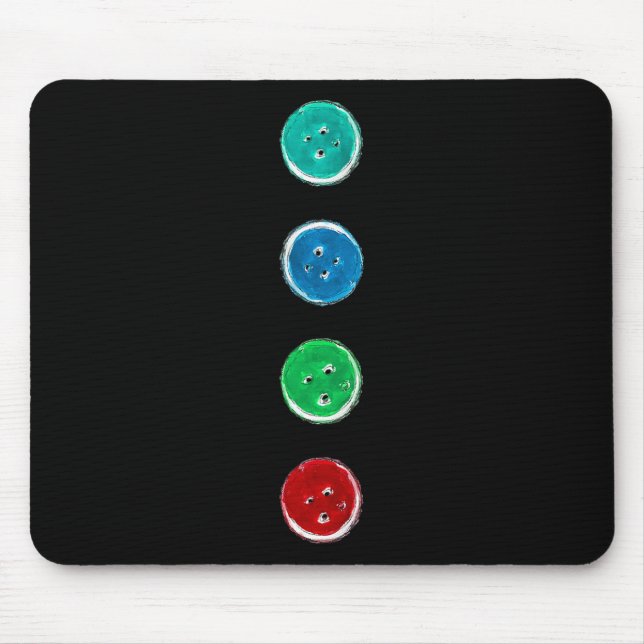 Four Groovy Buttons Blue Cat Fun Halloween Custom  Mouse Pad (Front)