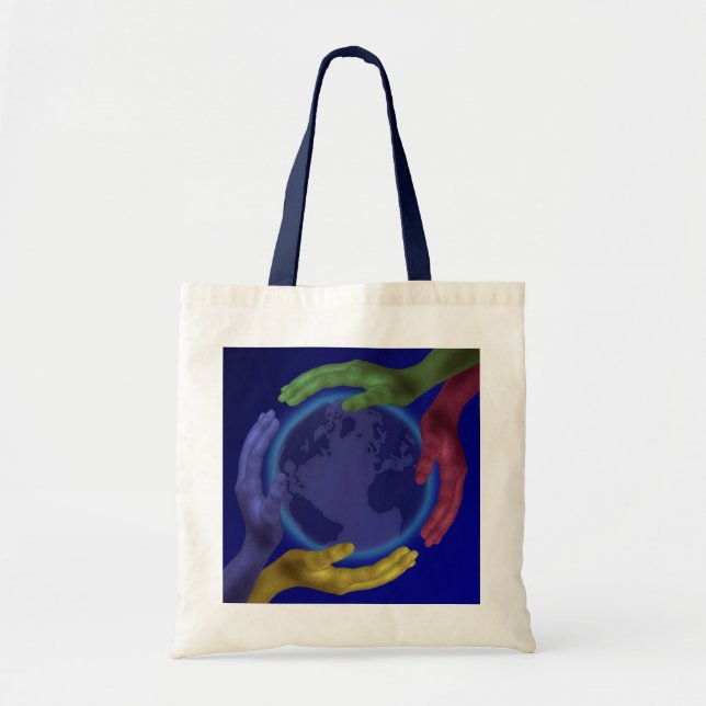 Four Hands on Earth Tote Bag (Front)