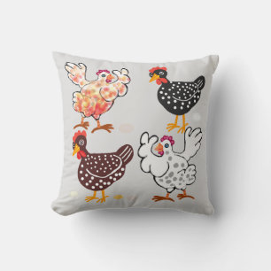 Four happy hens cushion