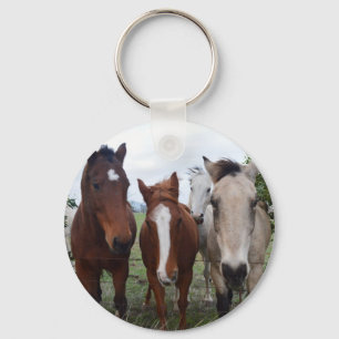 Four Horse Friend Of Different Breeds, Key Ring