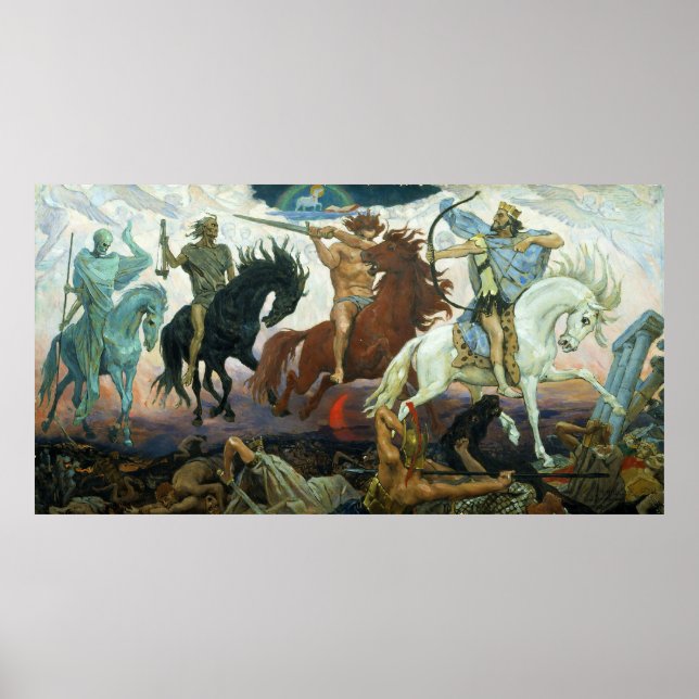 Four Horsemen of Apocalypse by Vasnetsov (1887) Poster (Front)