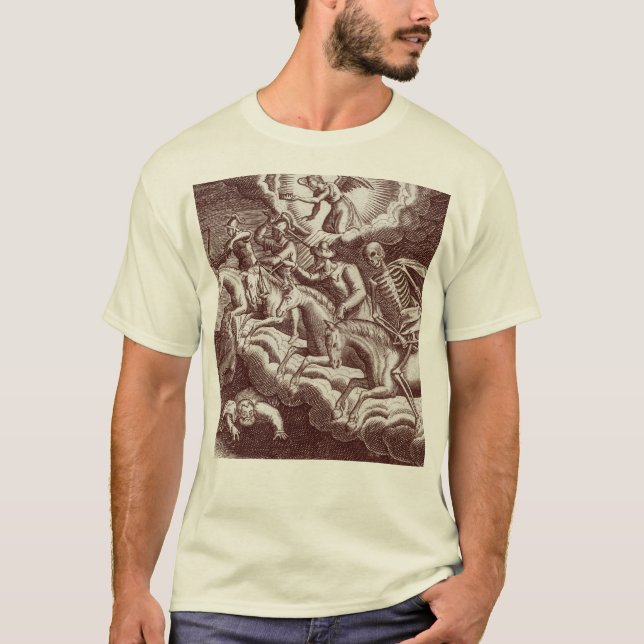 Four Horsemen of the Apocalpyse Old Bible Print T-Shirt (Front)