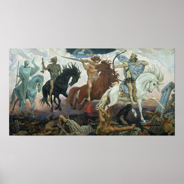 Four Horsemen of the Apocalypse 1887 Painting by V Poster (Front)