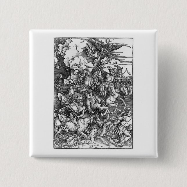 Four Horsemen of the Apocalypse - Albrecht Durer - 15 Cm Square Badge (Front)