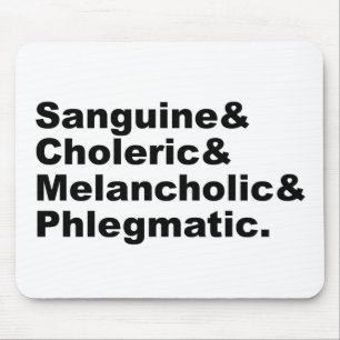 Four Humours Sanguine Choleric Melancholic Phlegm Mouse Pad