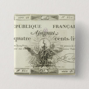 Four hundred livre banknote, 21st September 1792 15 Cm Square Badge