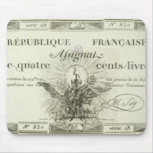Four hundred livre banknote, 21st September 1792 Mouse Pad