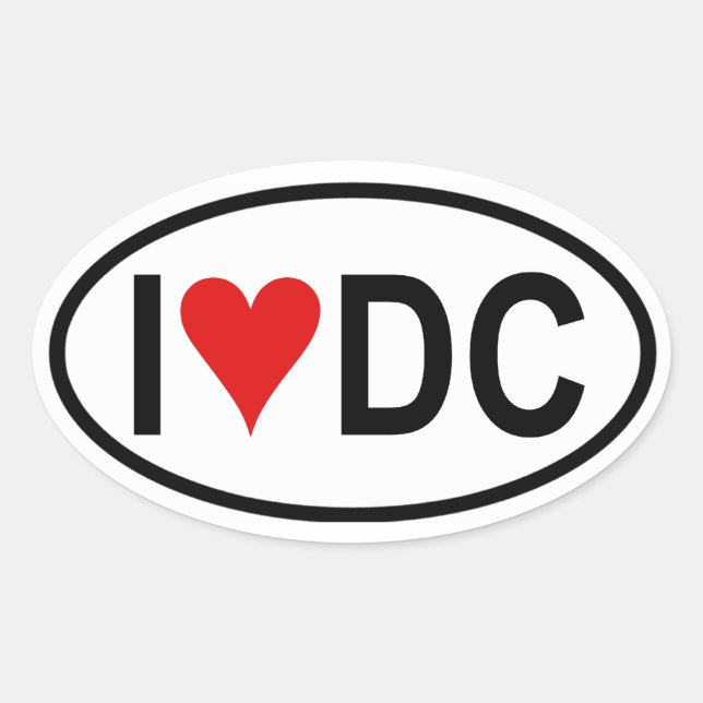FOUR "I [heart] DC" Oval Sticker (Front)
