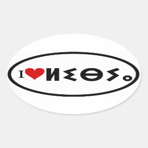 FOUR I [heart] Libya Oval Sticker