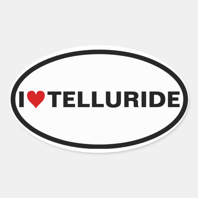 FOUR I [Heart] Telluride Oval Sticker (Front)
