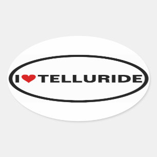 FOUR I [Heart] Telluride Oval Sticker