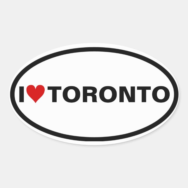 FOUR I [Heart] Toronto Oval Sticker (Front)