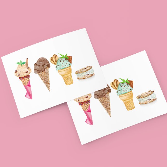 Four Ice Creams Personalised Postcard (Creator Uploaded)