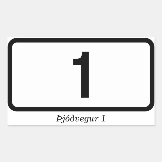 FOUR Iceland Þjóðvegur 1 Rectangular Sticker (Front)