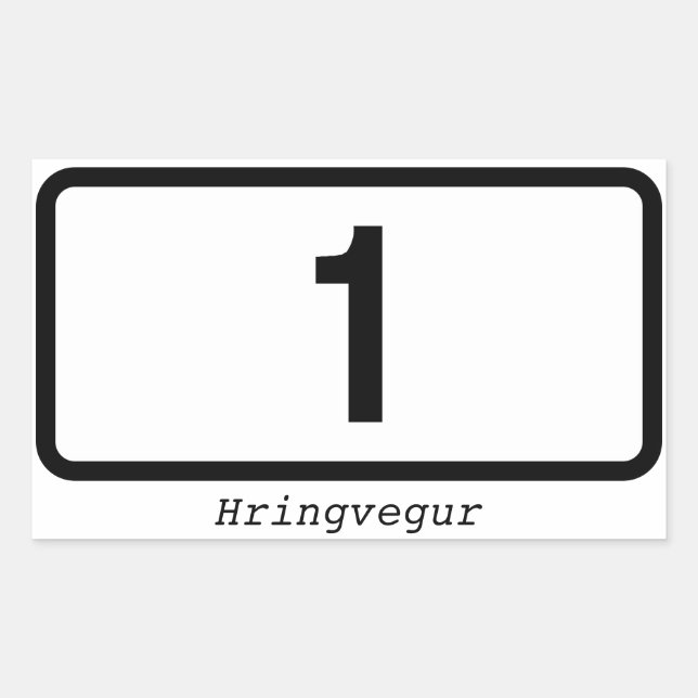 FOUR Iceland Ring Road (Hringvegur) Rectangular Sticker (Front)