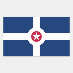 FOUR Indianapolis Flag Rectangular Sticker