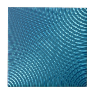 Four interfering blue metallic waves ceramic tile