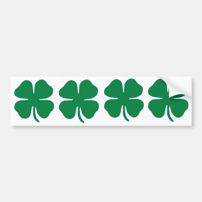 FOUR Irish Shamrock Bumper Sticker (Front)