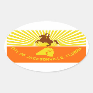 FOUR Jacksonville Flag Oval Sticker