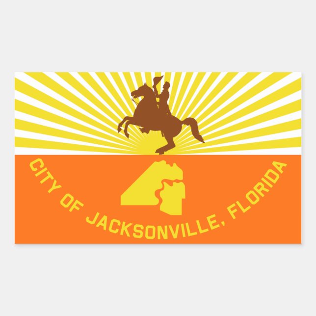 FOUR Jacksonville Flag Rectangular Sticker (Front)