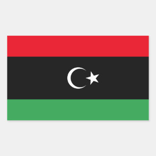 FOUR Kingdom of Libya Flag (1951-1969) Rectangular Sticker