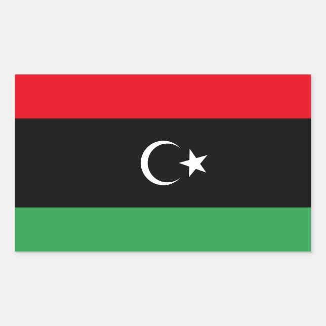 FOUR Kingdom of Libya Flag (1951-1969) Rectangular Sticker (Front)