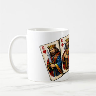 Four Kings Playing Cards Design Coffee Mug