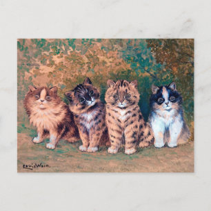Four Kittens, Louis Wain Postcard