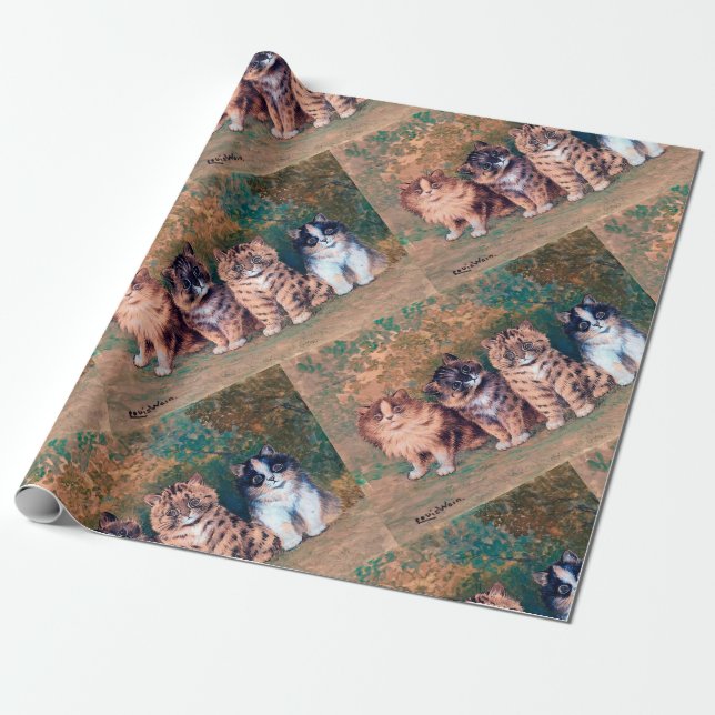 Four Kittens, Louis Wain Wrapping Paper (Unrolled)