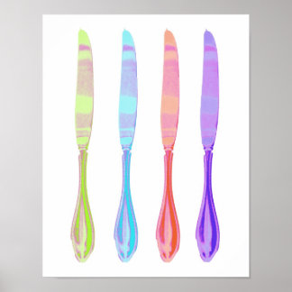 Four Knives Kitchen Art Poster