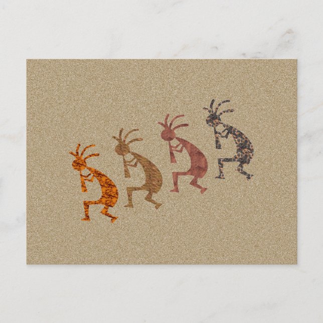Four Kokopelli Postcard (Front)