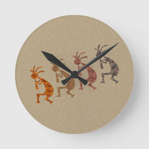 Four Kokopelli Round Clock