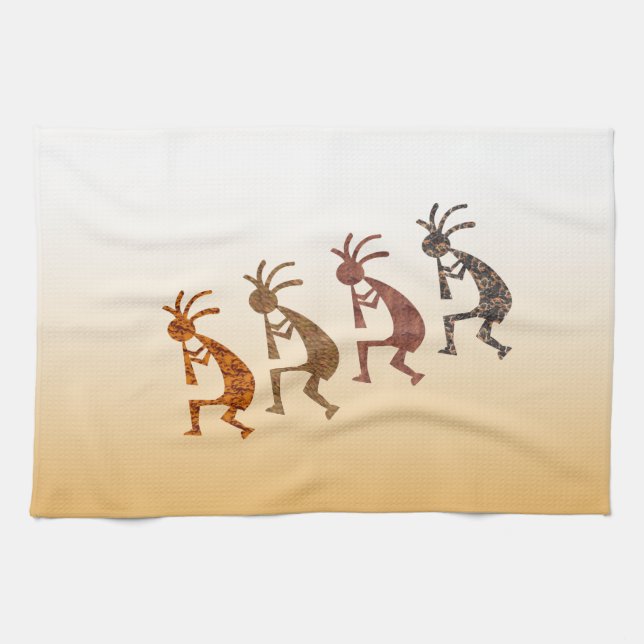 Four Kokopelli Tea Towel (Horizontal)
