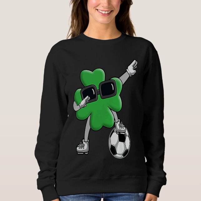 Four Leaf C Soccer Patrick's Day Lucky Day Sweatshirt (Front)