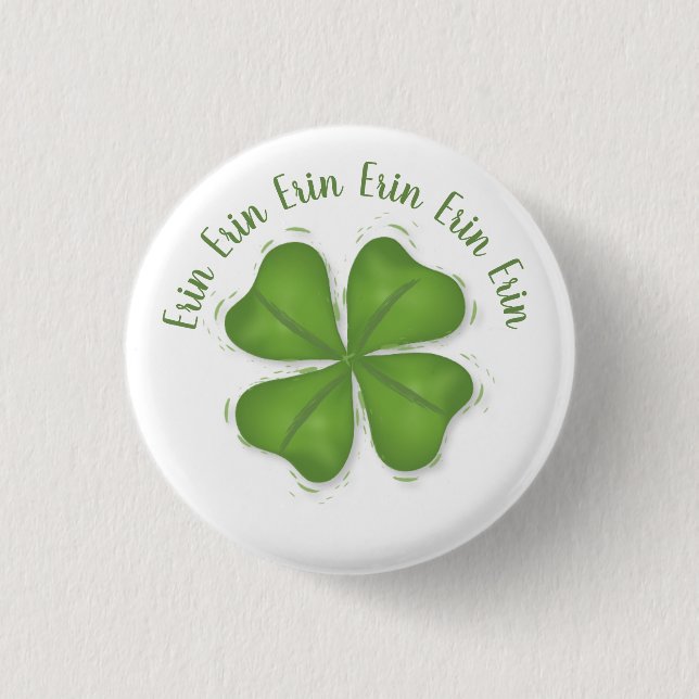 Four Leaf Clover 3 Cm Round Badge (Front)