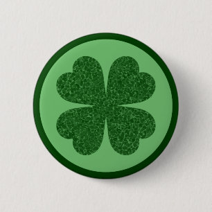 Four Leaf Clover 6 Cm Round Badge